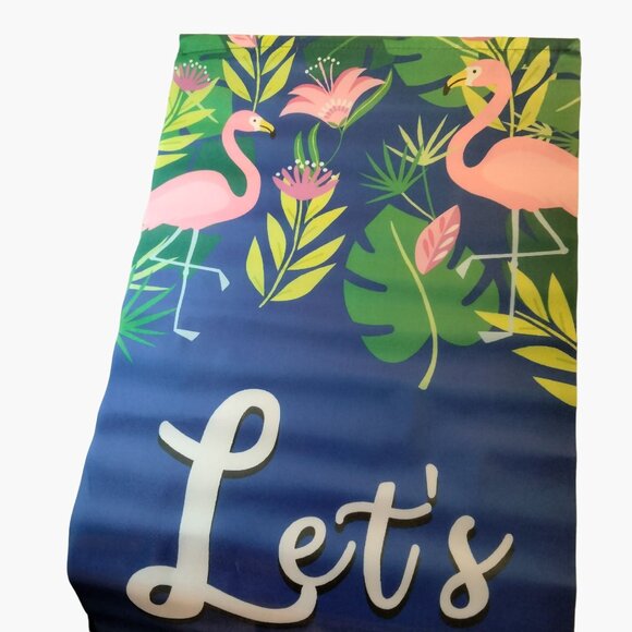 Lets Flamingle Door Banner Tropical Themed Party Decoration Dorm 59 x 11 - Picture 8 of 10